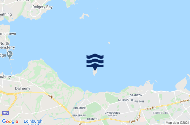 Cramond Island, United Kingdomの潮見表地図