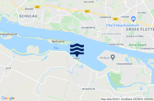 Cranz, Denmarkの潮見表地図