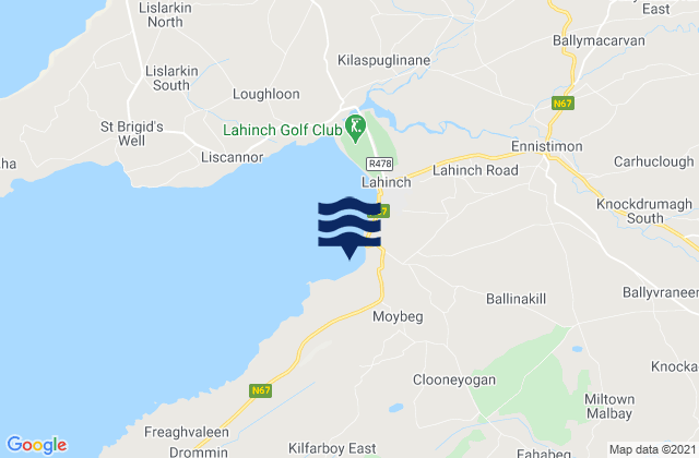 Cregg / Moy Beach, Irelandの潮見表地図