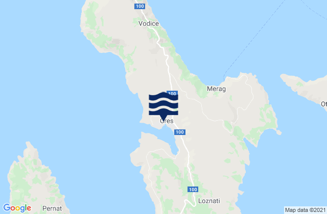 Cres, Croatiaの潮見表地図