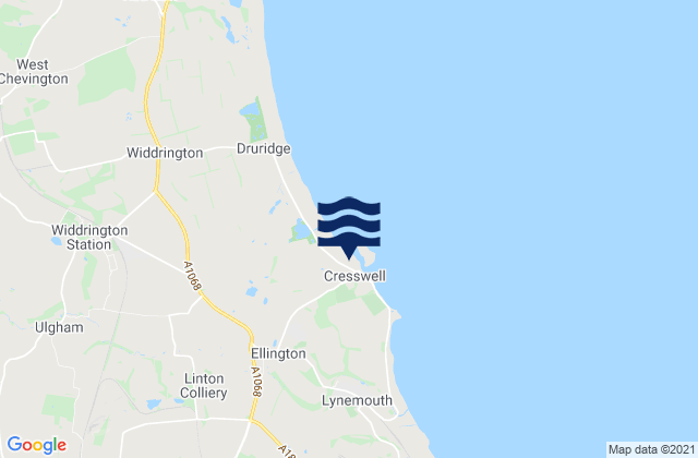 Cresswell, United Kingdomの潮見表地図