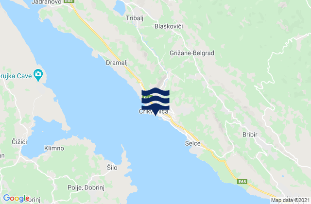 Crikvenica, Croatiaの潮見表地図