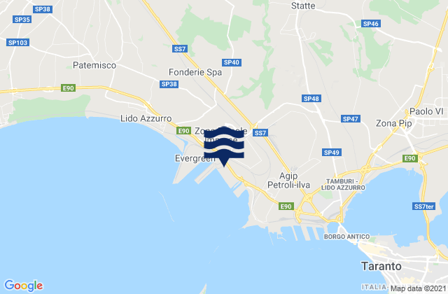 Crispiano, Italyの潮見表地図