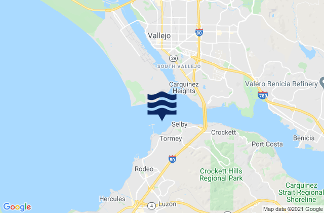 Crockett, United Statesの潮見表地図