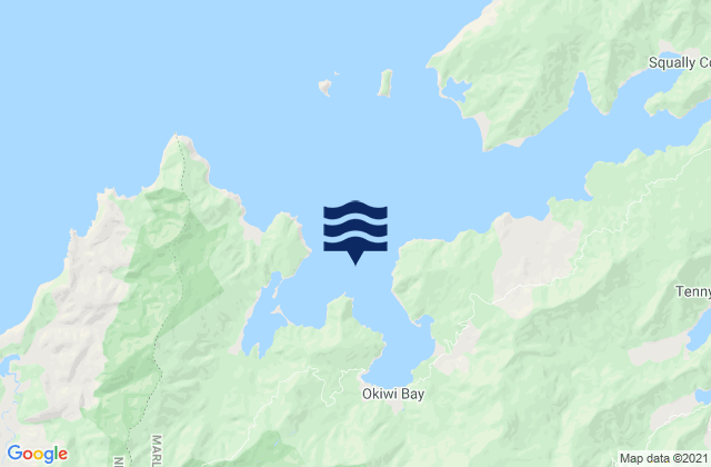 Croisilles Harbour - Kotiro Point, New Zealandの潮見表地図