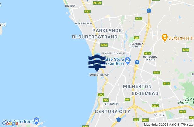 Crons, South Africaの潮見表地図