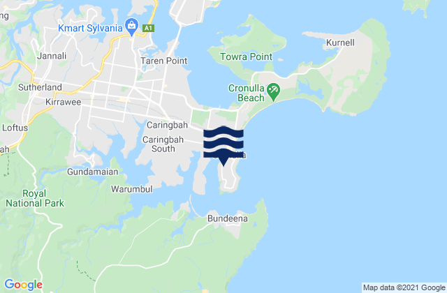 Cronulla, Australiaの潮見表地図