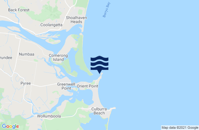 Crookhaven Heads, Australiaの潮見表地図