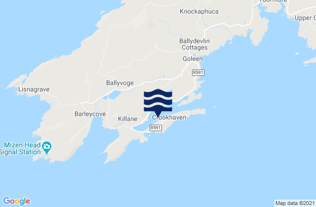 Crookhaven, Irelandの潮見表地図
