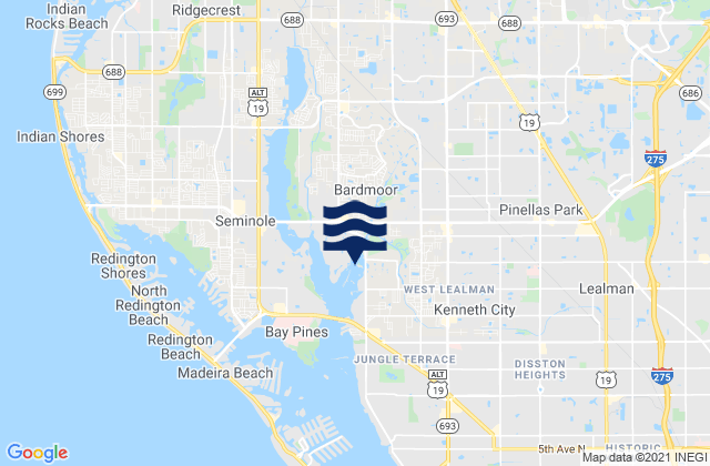Cross Bayou, United Statesの潮見表地図