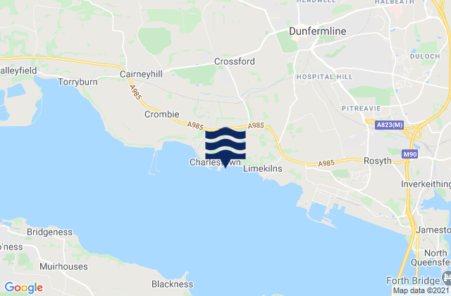 Crossford, United Kingdomの潮見表地図