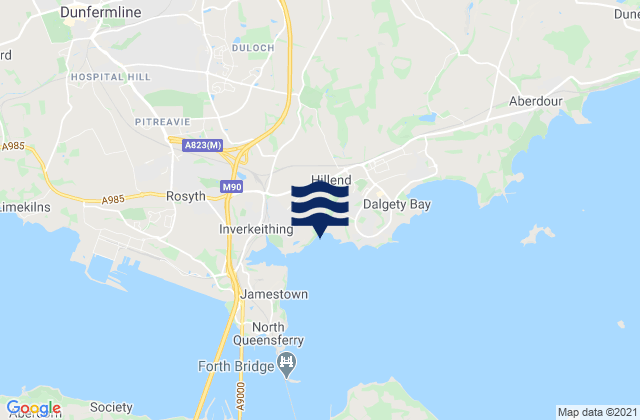 Crossgates, United Kingdomの潮見表地図