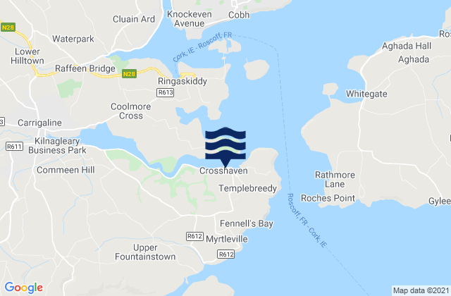 Crosshaven, Irelandの潮見表地図