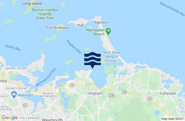 Crow Point (Hingham Harbor Entrance), United Statesの潮見表地図