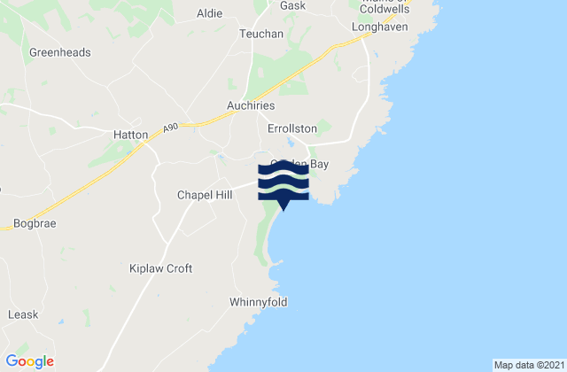 Cruden Bay Beach, United Kingdomの潮見表地図