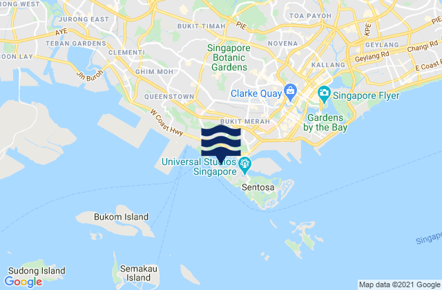 Cruise Bay, Singaporeの潮見表地図