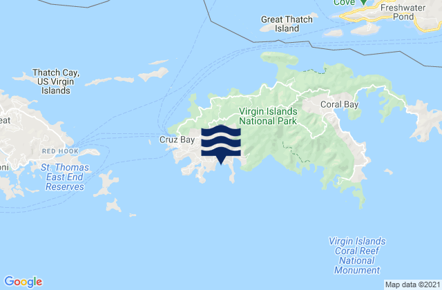 Cruz Bay, U.S. Virgin Islandsの潮見表地図