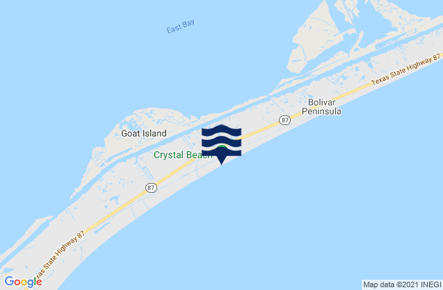 Crystal Beach, United Statesの潮見表地図