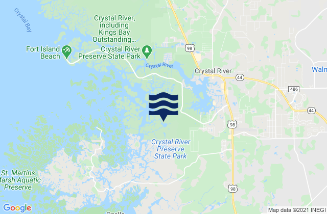 Crystal River, United Statesの潮見表地図