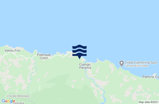Cuango, Panamaの潮見表地図
