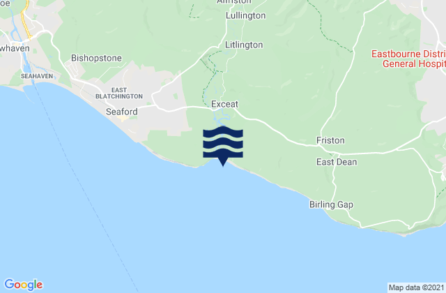 Cuckmere Haven Beach, United Kingdomの潮見表地図