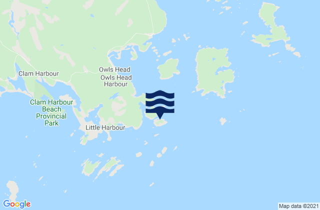 Cuckold Island, Canadaの潮見表地図