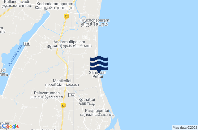 Cuddalore, Indiaの潮見表地図