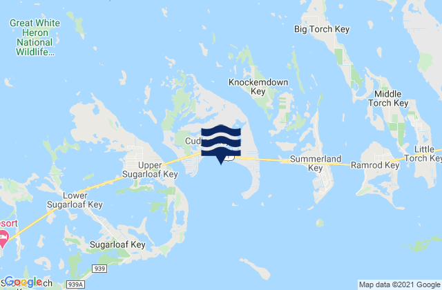 Cudjoe Key (Cudjoe Bay), United Statesの潮見表地図