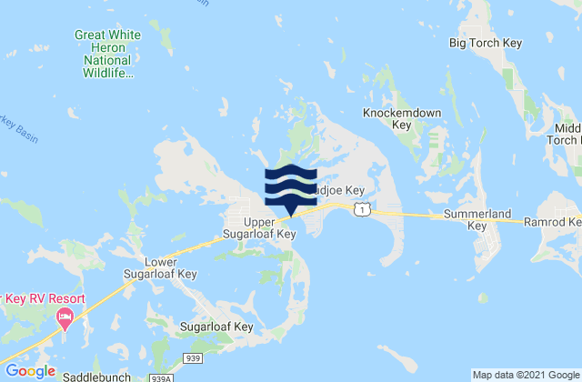Cudjoe Key Pirates Cove, United Statesの潮見表地図
