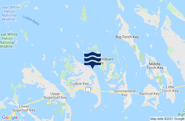 Cudjoe Key northeast side Kemp Channel, United Statesの潮見表地図