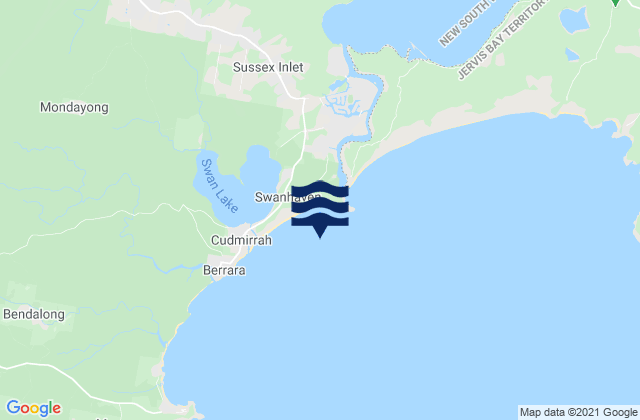Cudmirrah Beach, Australiaの潮見表地図