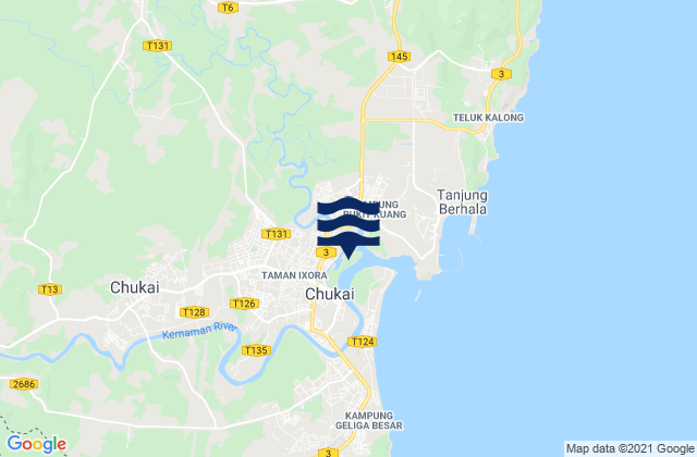 Cukai, Malaysiaの潮見表地図