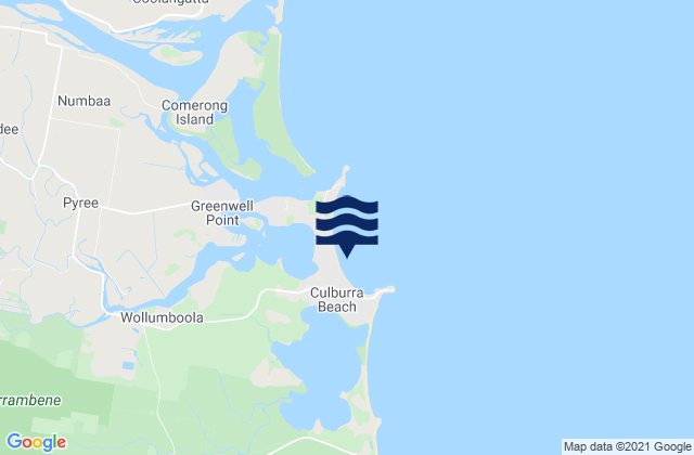 Culburra Beach, Australiaの潮見表地図