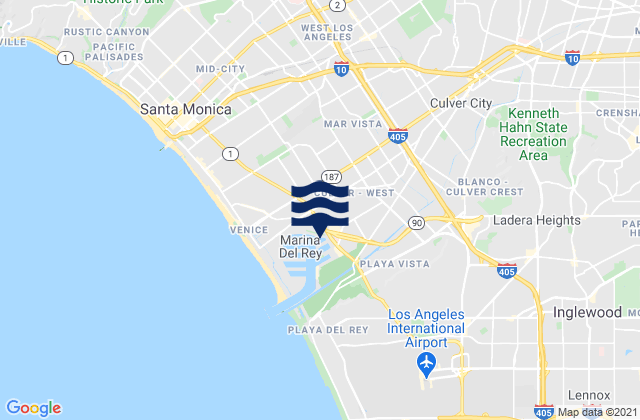 Culver City, United Statesの潮見表地図