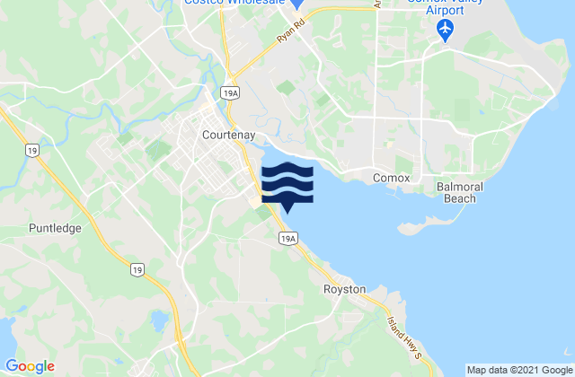 Cumberland, Canadaの潮見表地図