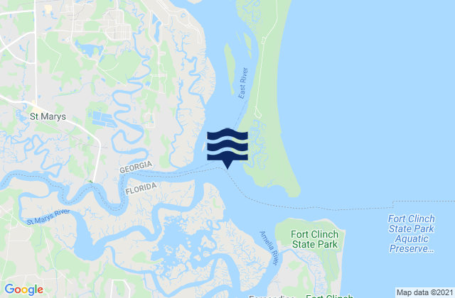 Cumberland Island Range B Channel, United Statesの潮見表地図