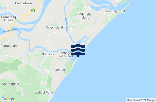 Cundletown, Australiaの潮見表地図