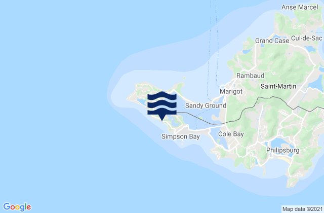 Cupecoy, U.S. Virgin Islandsの潮見表地図
