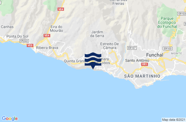 Curral das Freiras, Portugalの潮見表地図