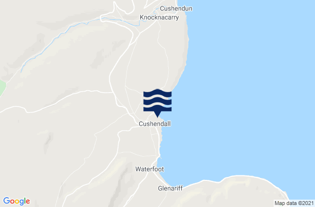 Cushendall, United Kingdomの潮見表地図