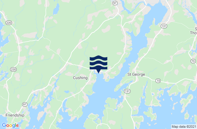 Cushing, United Statesの潮見表地図