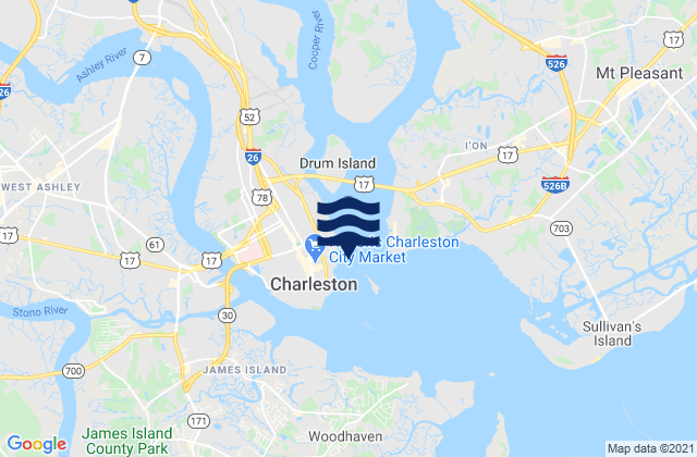 Customhouse Reach, United Statesの潮見表地図