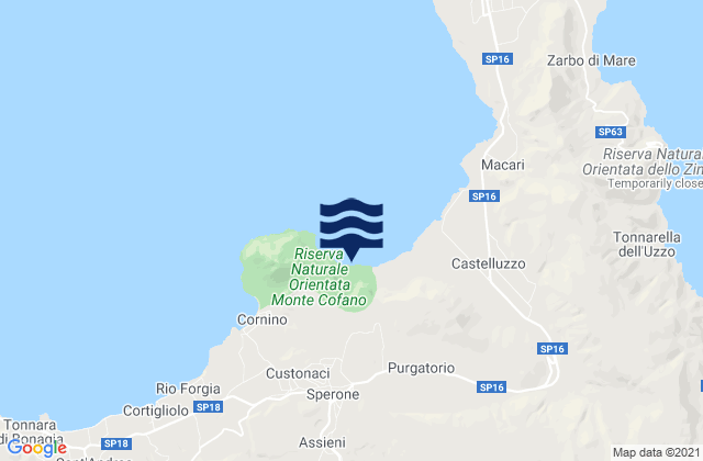 Custonaci, Italyの潮見表地図