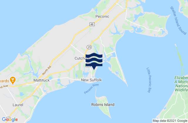 Cutchogue, United Statesの潮見表地図