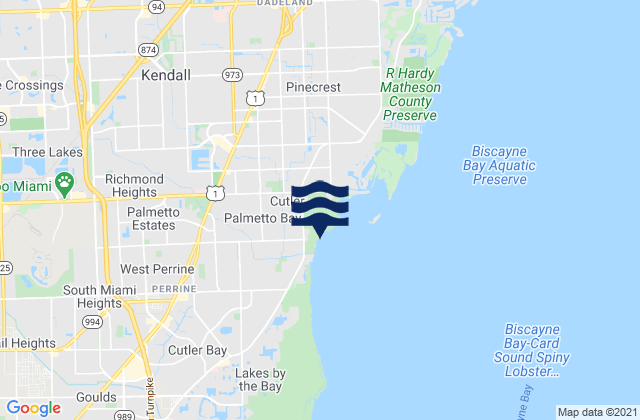 Cutler (Biscayne Bay), United Statesの潮見表地図