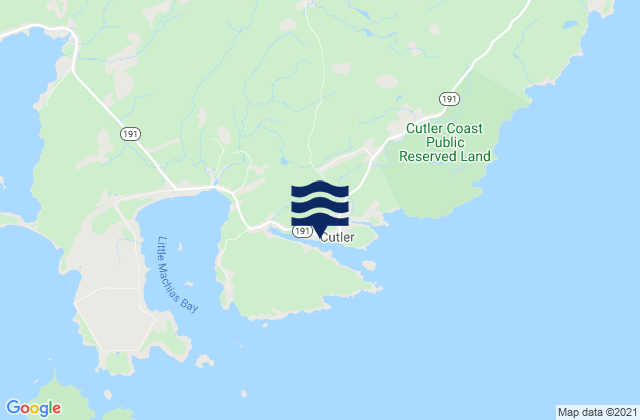 Cutler (Little River), Canadaの潮見表地図
