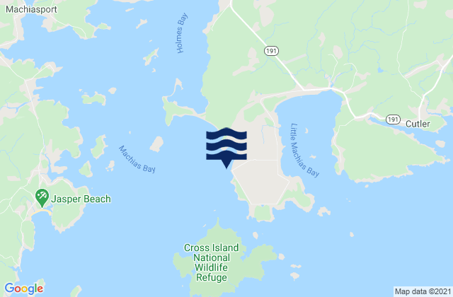 Cutler Naval Base, United Statesの潮見表地図