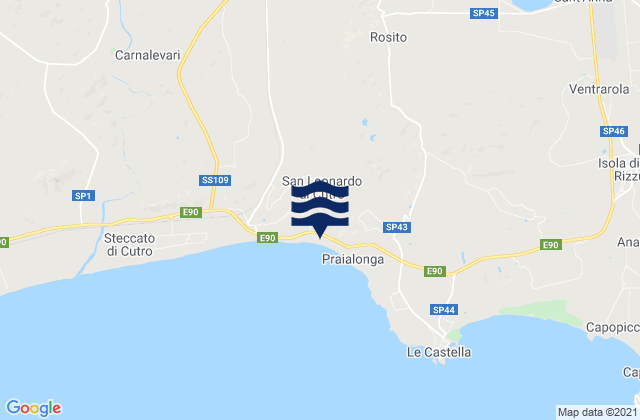 Cutro, Italyの潮見表地図