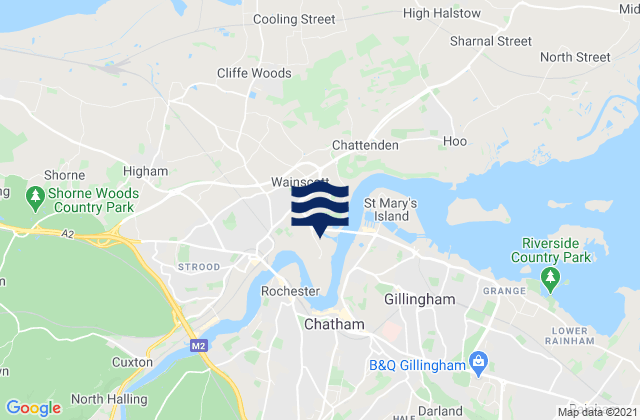 Cuxton, United Kingdomの潮見表地図