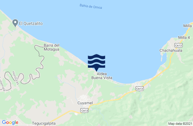 Cuyamel, Hondurasの潮見表地図